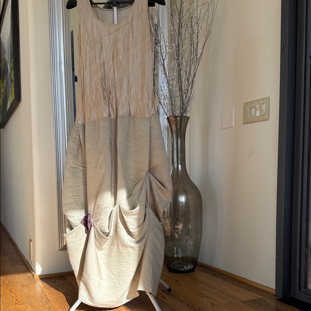 Chic Beige Asymmetrical Dress